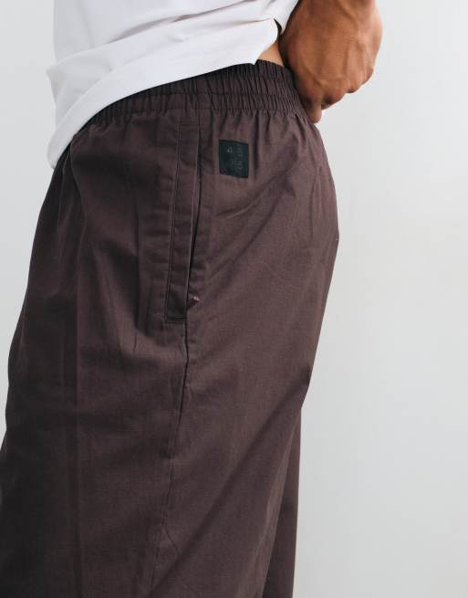 4505 - Pantalon ample en coton ripstop avec poches zippées et chevilles resserrées - Marron, 2 de 5