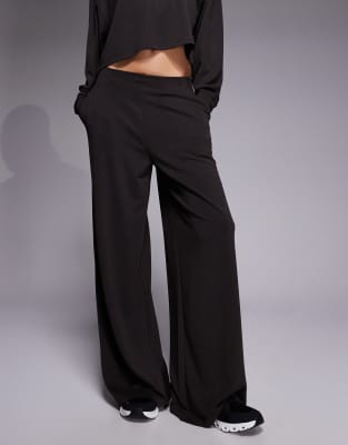 Pantalon de danse ample ultra doux à l'avant épuré en modal mélangé - Moka-Brown 42