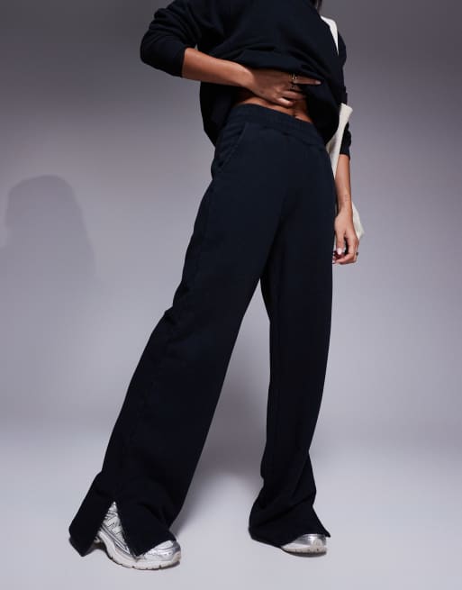 4505 - Pantalon de jogging slim évasé en tissu épais à séchage rapide - Noir délavé , 4 de 5