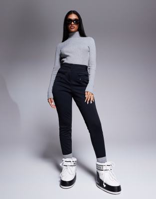 4505 - Pantalon de ski ajusté en tissu imperméable doux - Noir