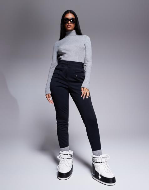 4505 - Pantalon de ski ajusté en tissu imperméable doux - Noir - view 1