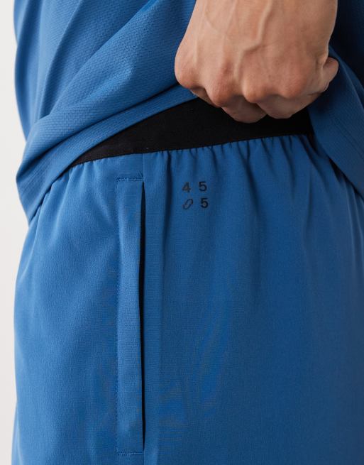 4505 - Pantaloncini da allenamento blu baltico da 13 cm con passante per asciugamano e tasche con zip, 4 di 5