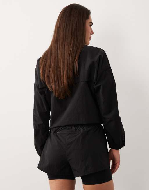 4505 - Pantaloncini da corsa 2-in-1 in ripstop neri con tasche con zip, 4 di 5