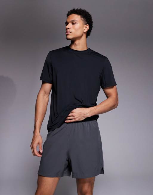 4505 - Pantaloncini da running da 13 cm color antracite con tasca per il telefono con zip e vita elasticizzata, 3 di 5