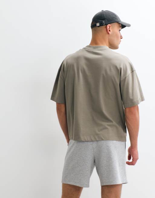 4505 pantaloncini da training in misto modal ultra morbido con tasche con zip grigio mélange, 4 di 5