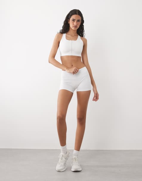 4505 - Pantalones muy cortos de 8 cm deportivos blancos ajustados - view 1