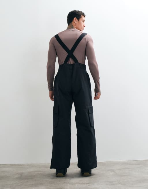 4505 pantaloni cargo da sci idrorepellenti a gamba ampia neri, 2 di 5