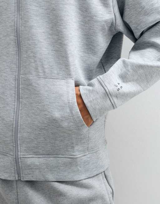 4505 performance boxy fit zip up hoodie in gray heather, 2 of 5