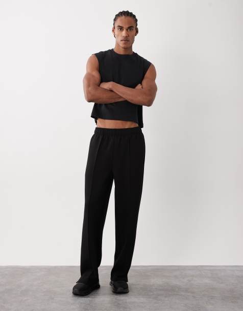 4505 performance jersey interlock sweatpants with pintuck detailing in black - view 1