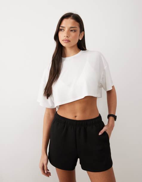 4505 performance jersey ultra crop quick dry t-shirt in white
