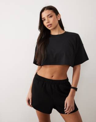 4505 Performance Jersey Ultra Cropped Quick Dry T-shirt In Black