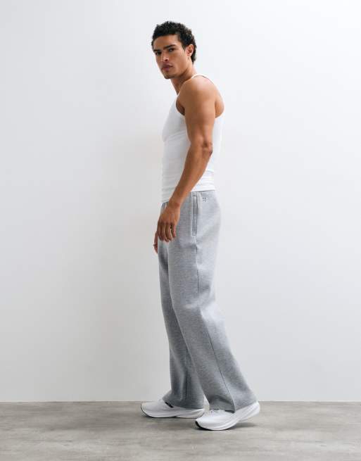 4505 performance joggers met wijde pijpen en ritszakken in grijs gemêleerd, 2 van 5