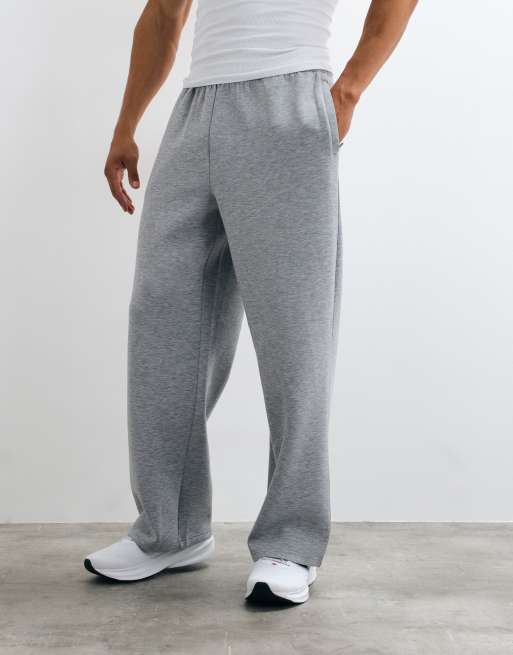 4505 Performance-Joggers mit weitem Bein und Reißverschlusstaschen in grau meliert, 3 von 5