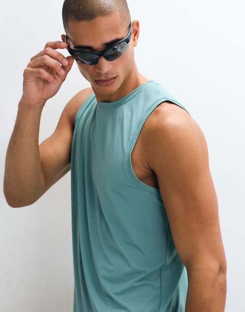 4505 performance mesh quick dry running tank in black light blue - view 1