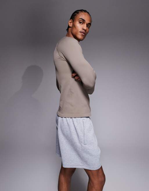 4505 - Performance - Pantalones cortos de chándal gris jaspeado con bolsillos con cremallera, 2 de 5