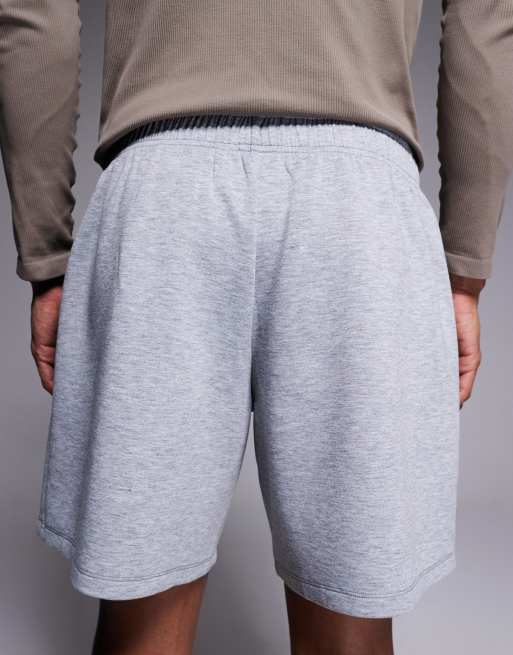 4505 - Performance - Pantalones cortos de chándal gris jaspeado con bolsillos con cremallera, 5 de 5