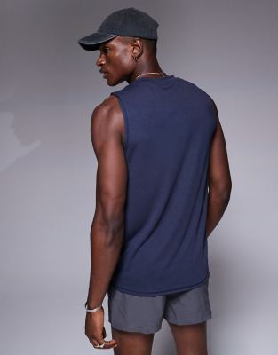 4505 Performance Quick Dry Straight Fit Training Tank In Navy