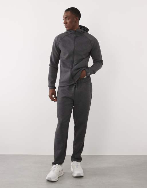 4505 - Performance - Sudadera deportiva gris carbón jaspeado con capucha, cremallera y bolsillos con cremallera, 2 de 5