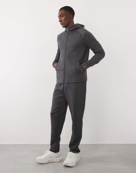 4505 performance sweats tapered sweatpants with zip pockets in heathered charcoal - view 1