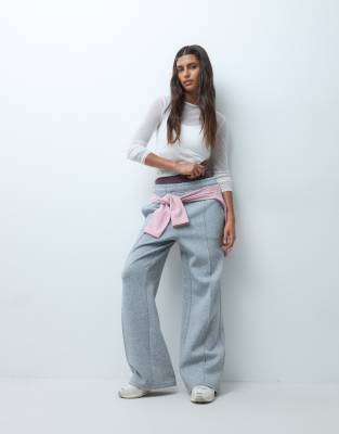 4505 Performance Wide Leg Sweatpants With Pintuck Detail In Blue