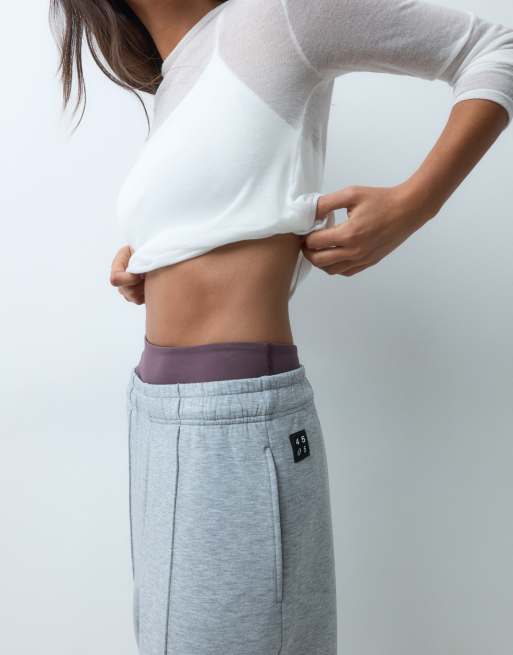 4505 performance wide leg sweatpants with pintuck detail in gray heather, 3 of 5