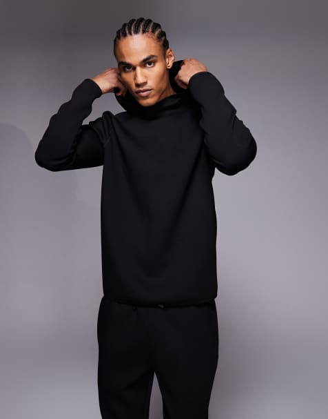 4505 performanceoverhead running hoodie with zipper pockets in black - view 1