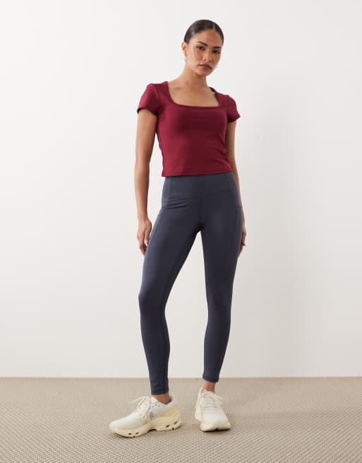 4505 Petite - Active - Sportlegging met corrigerende, hoge taille in leiblauw
