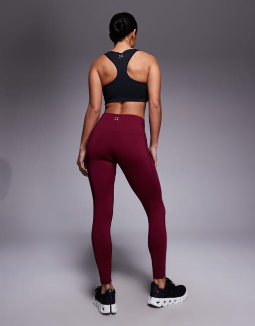 4505 Petite active waist snatching high-rise gym leggings in cherry red, 2 of 5