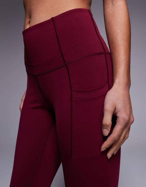 4505 Petite active waist snatching high-rise gym leggings in cherry red, 5 of 5