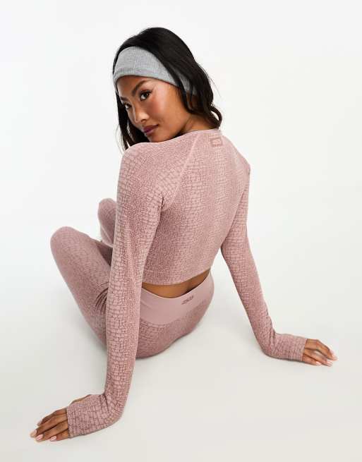 4505 Petite croc jacquard long sleeve top