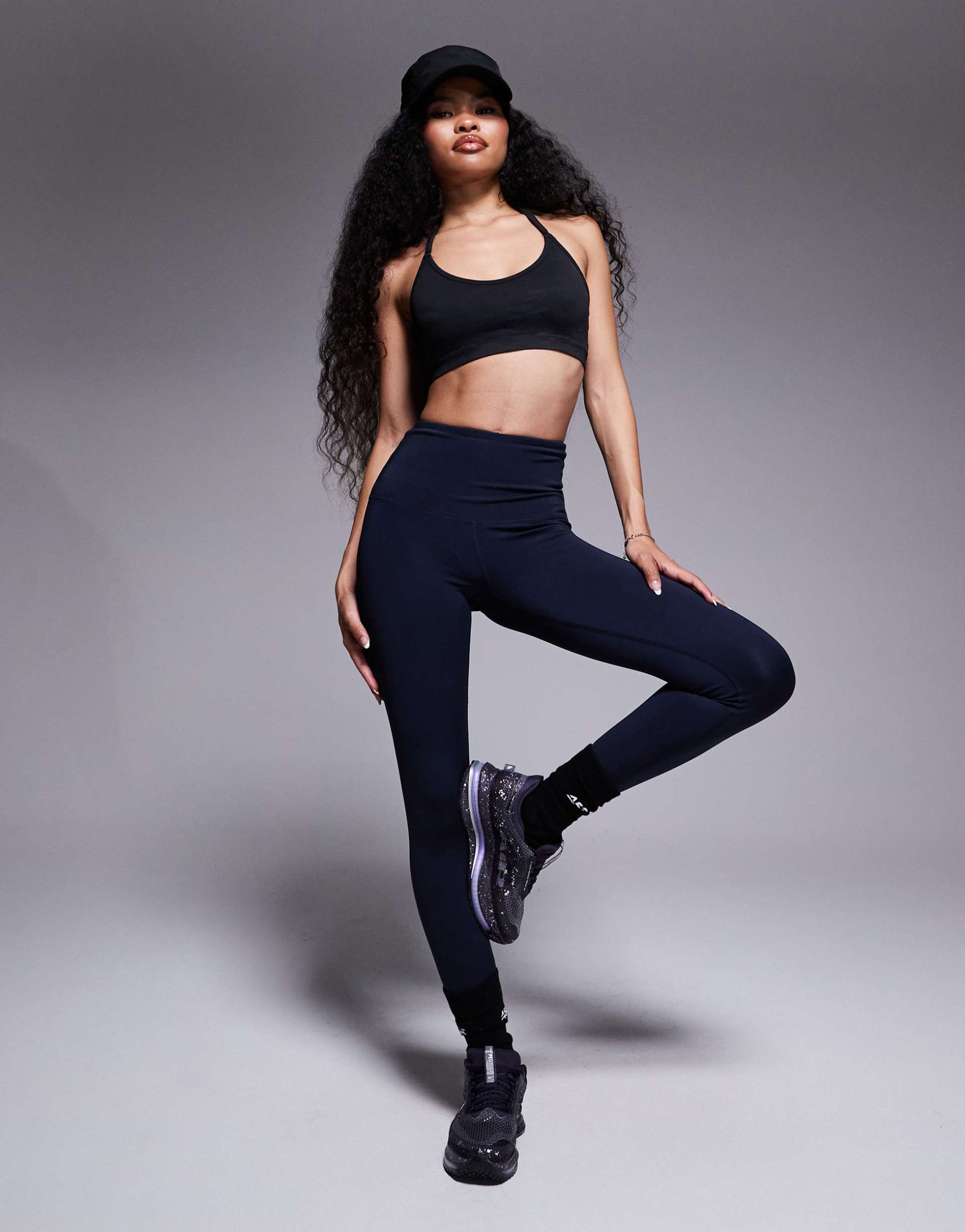 4505 petite icon active booty sculpt high waist gym leggings with inner pocket in navy