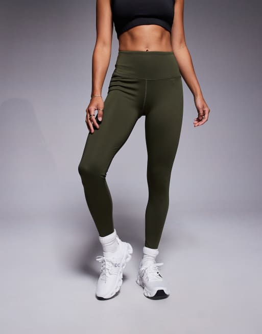 4505 Petite Icon active bum sculpt high waist gym legging with inner pocket in khaki, 4 of 5