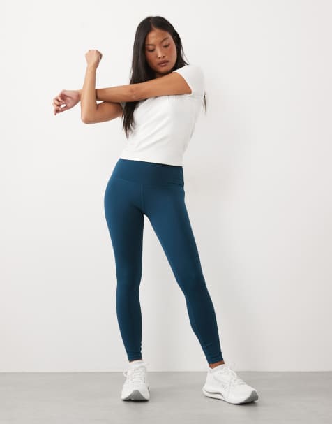 4505 Petite Icon active bum sculpt high waist gym legging with inner pocket in teal blue - view 1