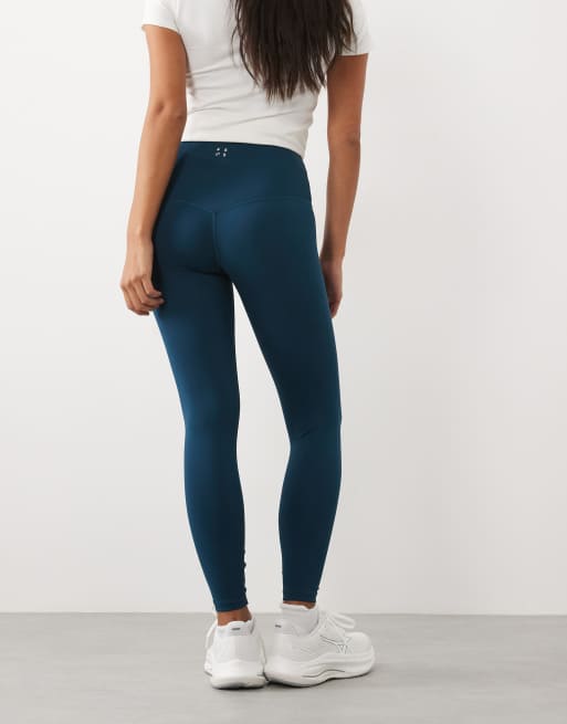 4505 Petite Icon active bum sculpt high waist gym legging with inner pocket in teal blue, 4 of 5
