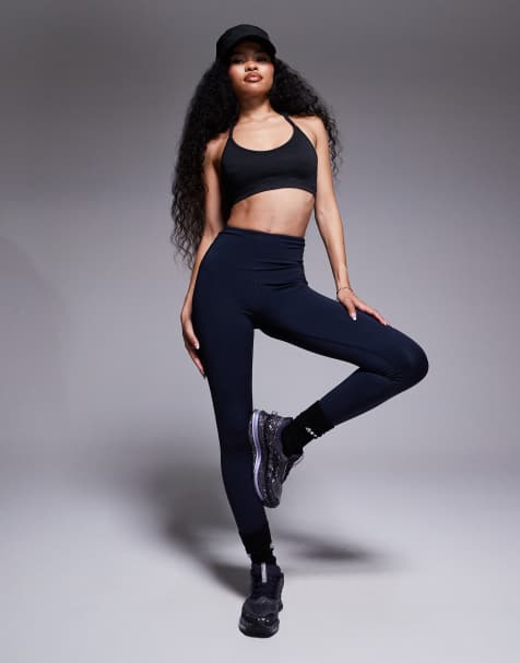 4505 Petite - Icon Active - Marineblå højtaljede fitness-leggings med inderlomme - view 1