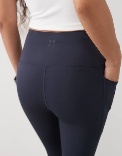 4505 Petite Icon active tie waist run legging with phone pocket in navy, 5 of 5