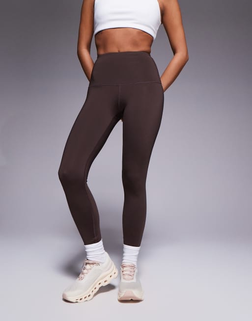 4505 Petite - Icon - Brune træningsleggings med formgivende effekt og inderlomme, 2 af 5
