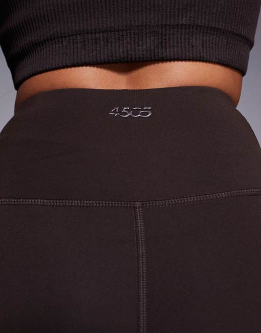 4505 Petite - Icon - Chokoladebrune bløde højtaljede yogaleggings, 5 af 5