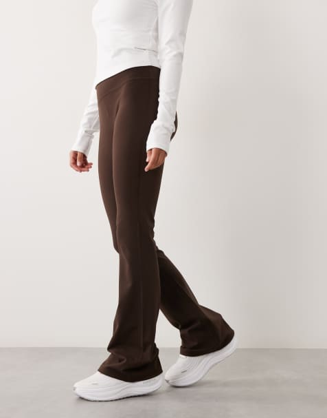 4505 Petite - Icon - Chokoladebrune smalle bløde yogaleggings med høj talje og svaj - view 1