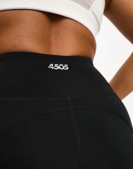 4505 Petite – Icon – Lauf-Leggings in Schwarz mit Handytasche und Taillenschnürung, 3 von 4