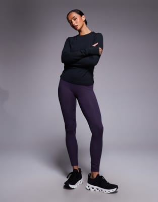 Petite - Icon - Legging de yoga doux à taille haute - Chiné-Violet 36