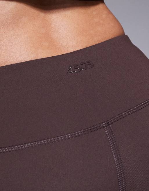 4505 Petite - Icon - Legging de yoga slim en tissu doux à taille croisée - Chocolat prune, 5 de 5