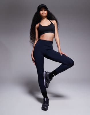 4505 Petite - Icon - Po-formende Sport-Leggings in Marineblau mit Innentasche und hohem Bund