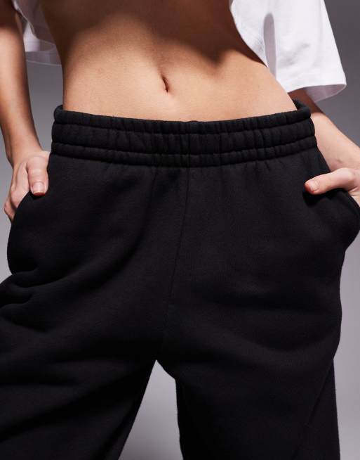 4505 Petite Icon Rest Day heavyweight 440gsm cotton cuffed jogger in washed black, 3 of 5