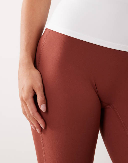 4505 Petite Icon soft touch high waist slim kick yoga legging in amber, 3 of 5