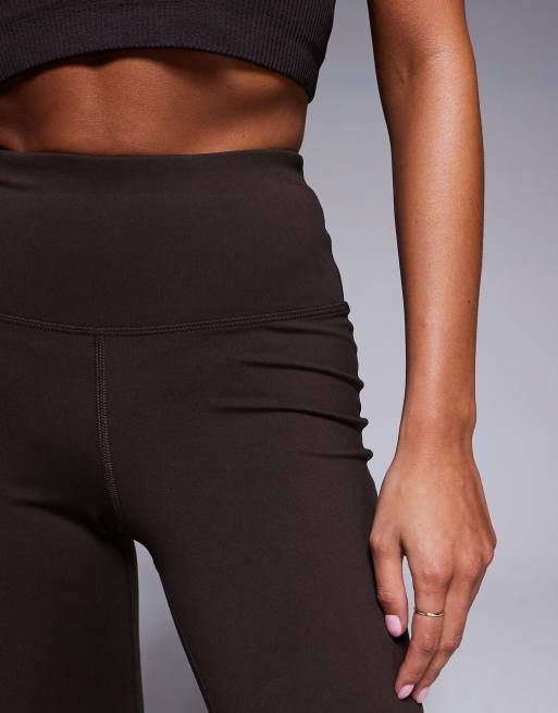 4505 Petite Icon soft touch high waist slim kick yoga leggings in chocolate, 2 of 5