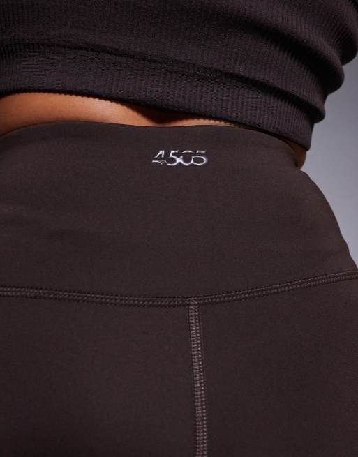 4505 Petite Icon soft touch high waist slim kick yoga leggings in chocolate, 5 of 5