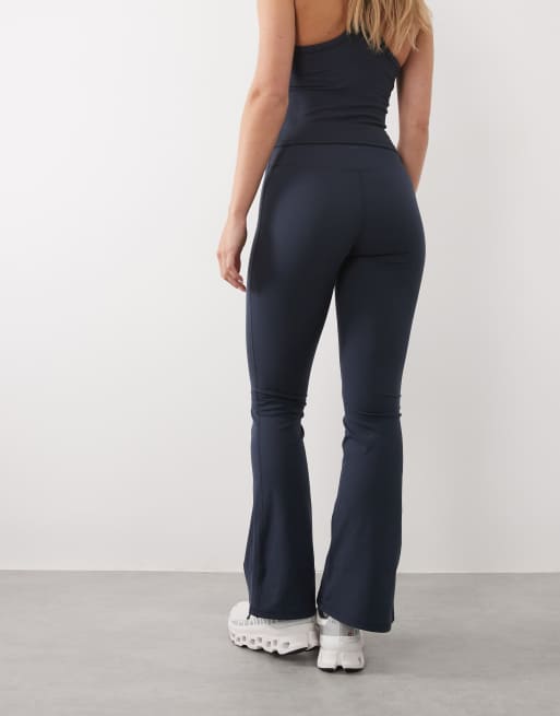 4505 Petite Icon soft touch high waist slim kick yoga leggings in midnight navy, 3 of 5