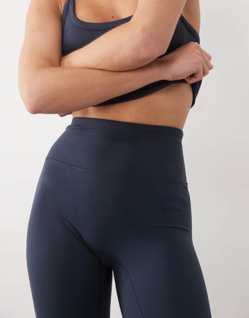 4505 Petite Icon soft touch high waist slim kick yoga leggings in midnight navy, 4 of 5