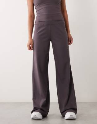 4505 Petite Icon Soft Touch High Waist Wide Leg Dance Pant In Gray